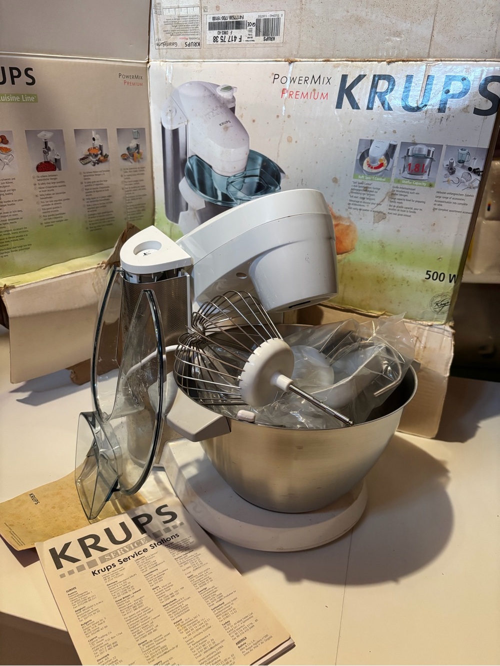 Krups White PowerMix Premium Stand Mixer